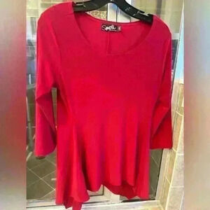 Sympli red high/low top. Size 10. Worn once.